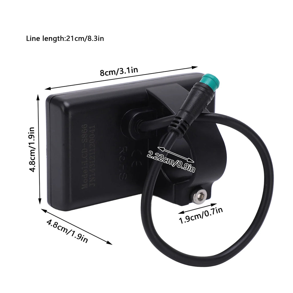 1Pc S866 Electric Bike LCD Display Meter 24V 36V 48V Control Panel with IP65 Wat for S866 IP65 - Automotive LED Light