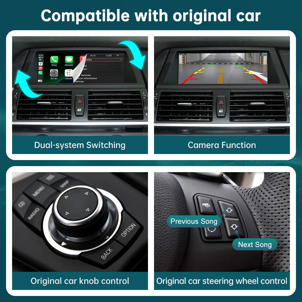RoadTop Wireless CarPlay Linux Moudule for BMW CIC X5 E70 X6 E71 2011-2013 X1 E84 2009-201