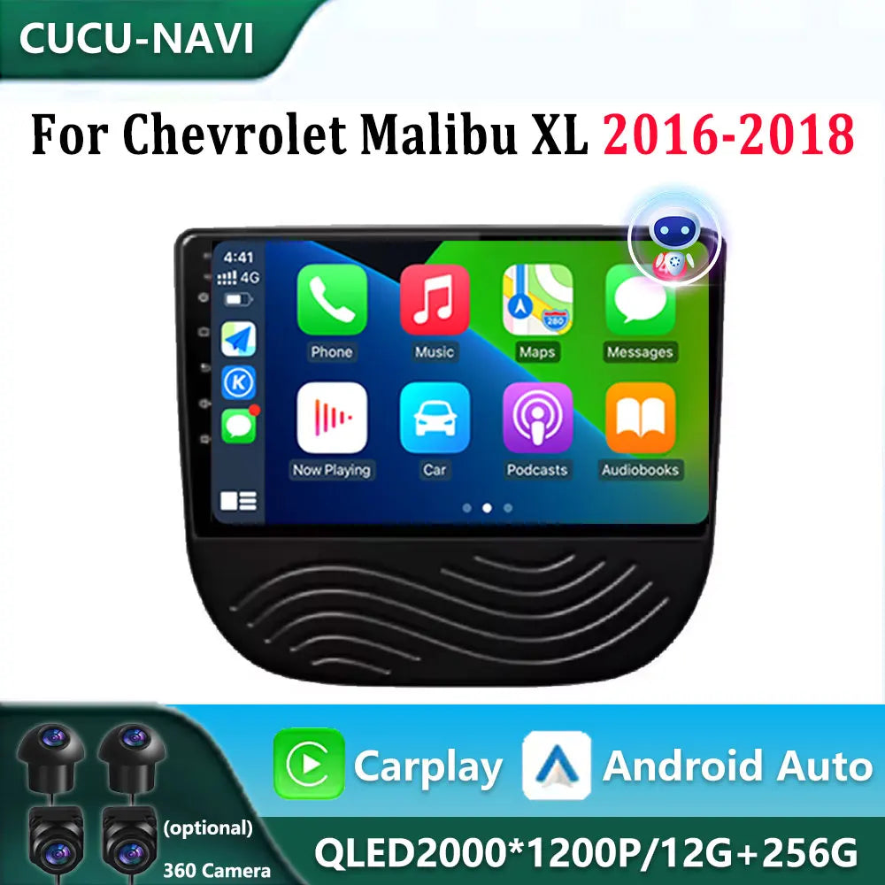Wireless CarPlay Android Auto Radio For Chevrolet Malibu XL 2016 2017 2018 Stereo Car Mult | AUTOKITSHOP