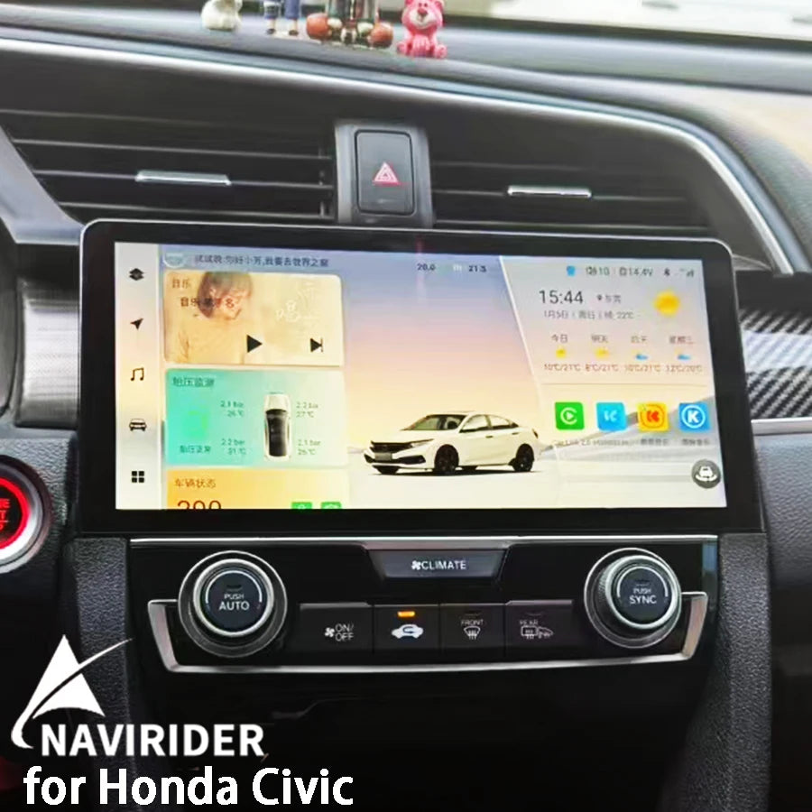 10.33inch Original Style Car Radio Android 14 Screen For Honda Civic 2016 - 2018 GPS Multi