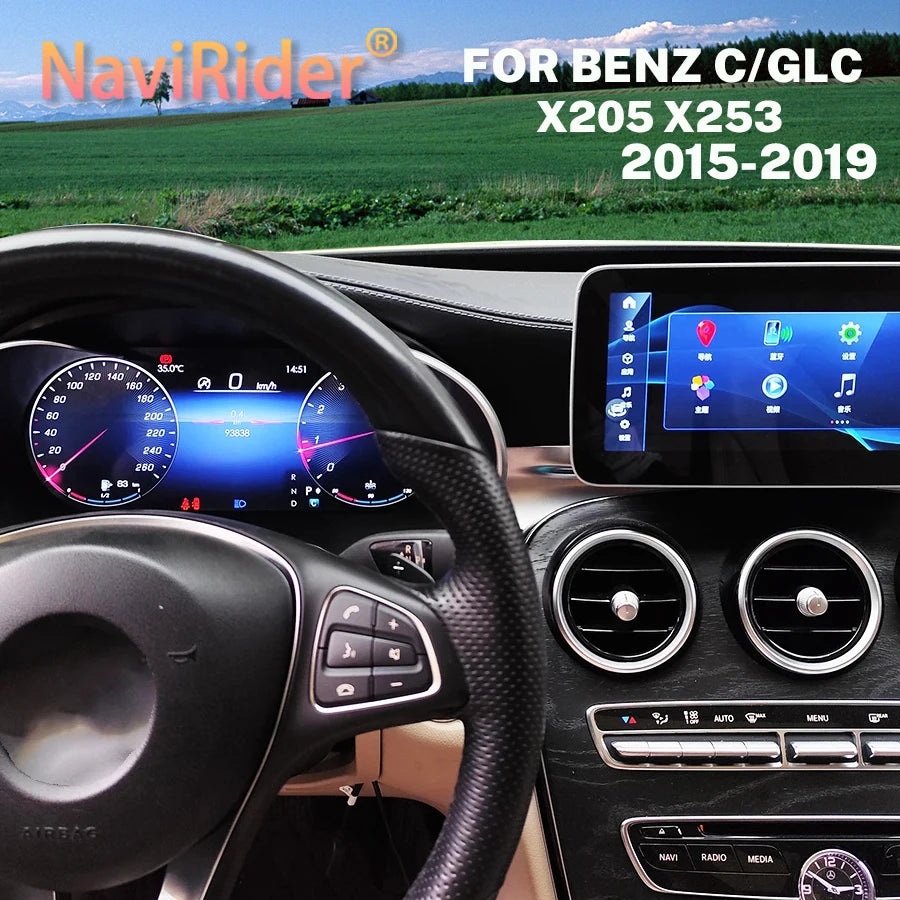 Dashboard Display Car LCD Digital Cluster Virtual Cockpit Speed Meter Head Unit For Benz C