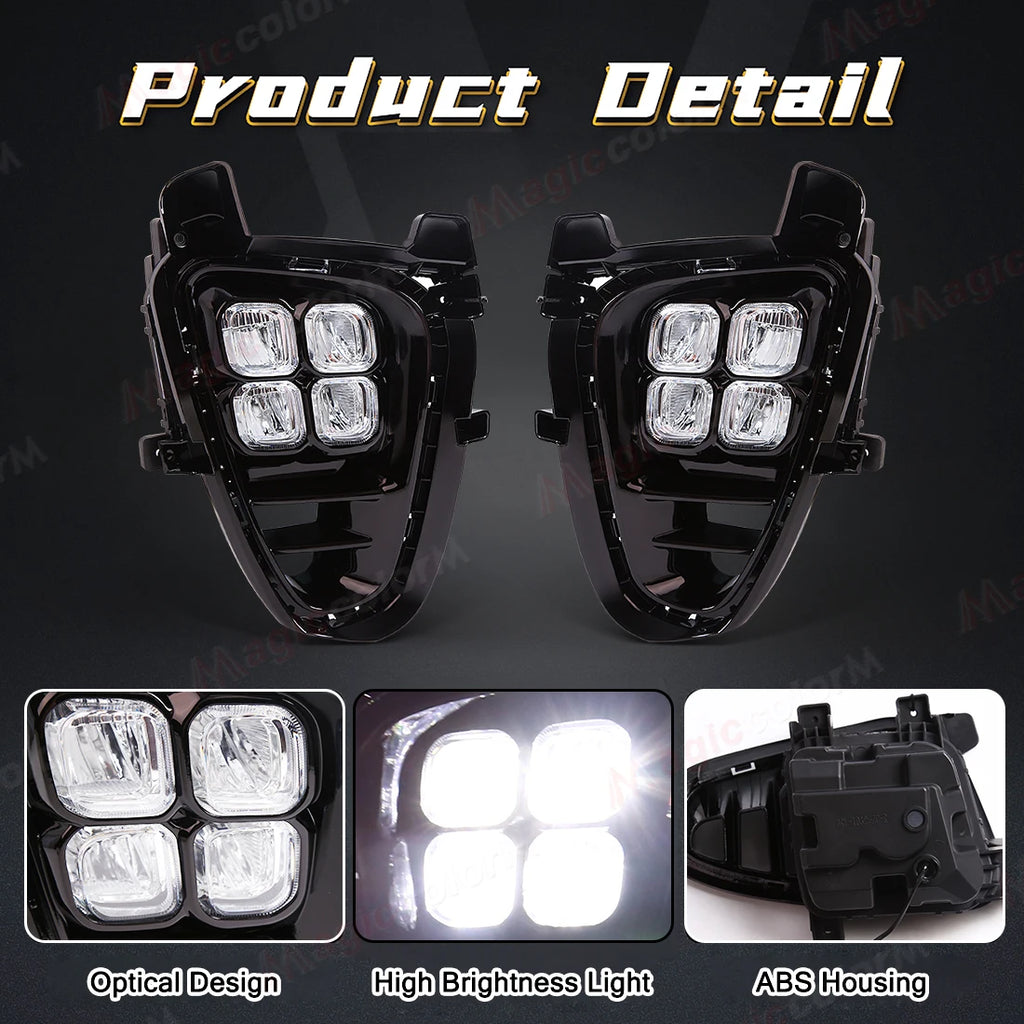 LED DRL For KIA Sorento Prime 2018 2019 2020 Car Fog Lamps Daytime Running Lights Front Bu | AUTOKITSHOP