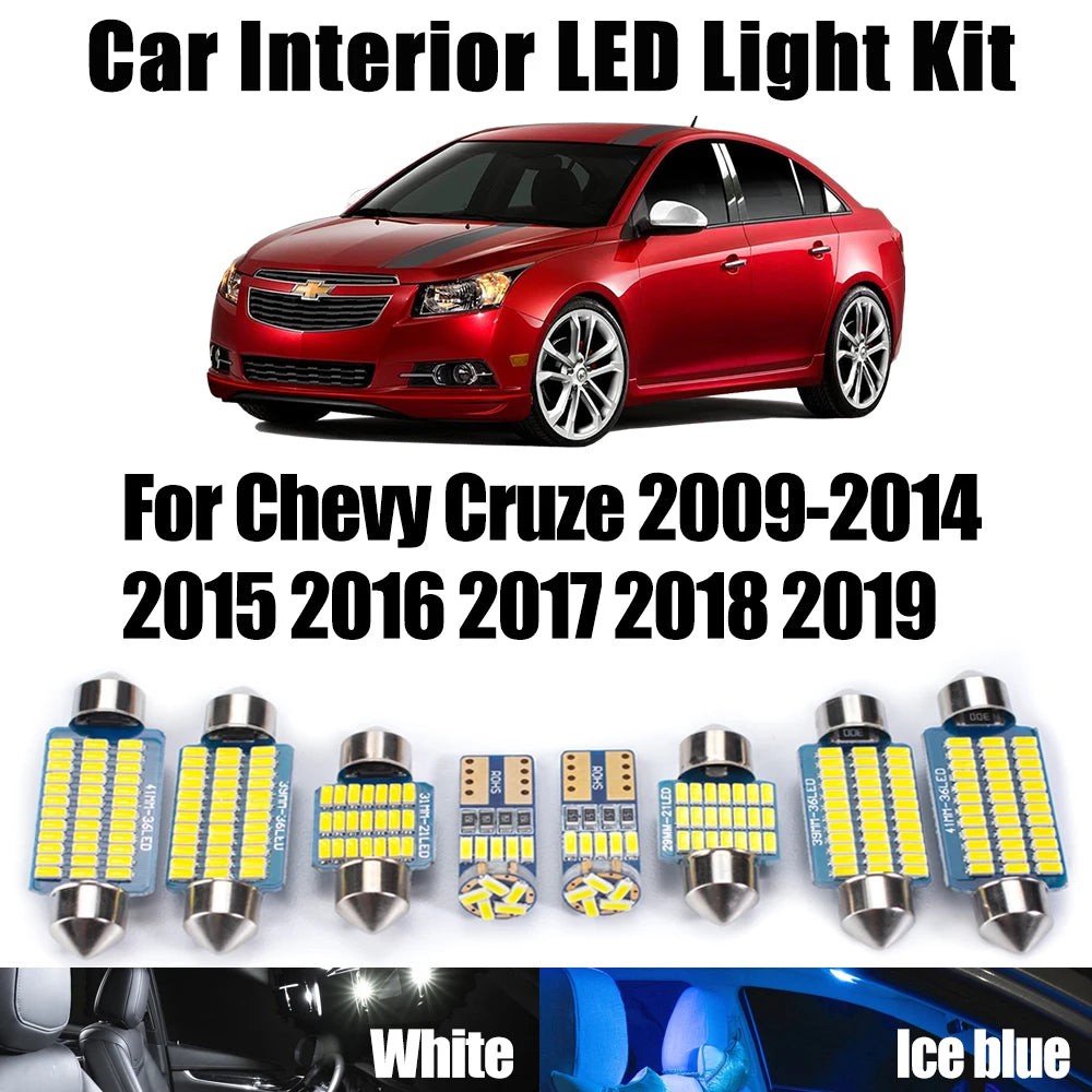 13-Piece LED Interior Light Kit for Chevrolet 2009-2015 - Canbus Error-Free Interior Bulbs
