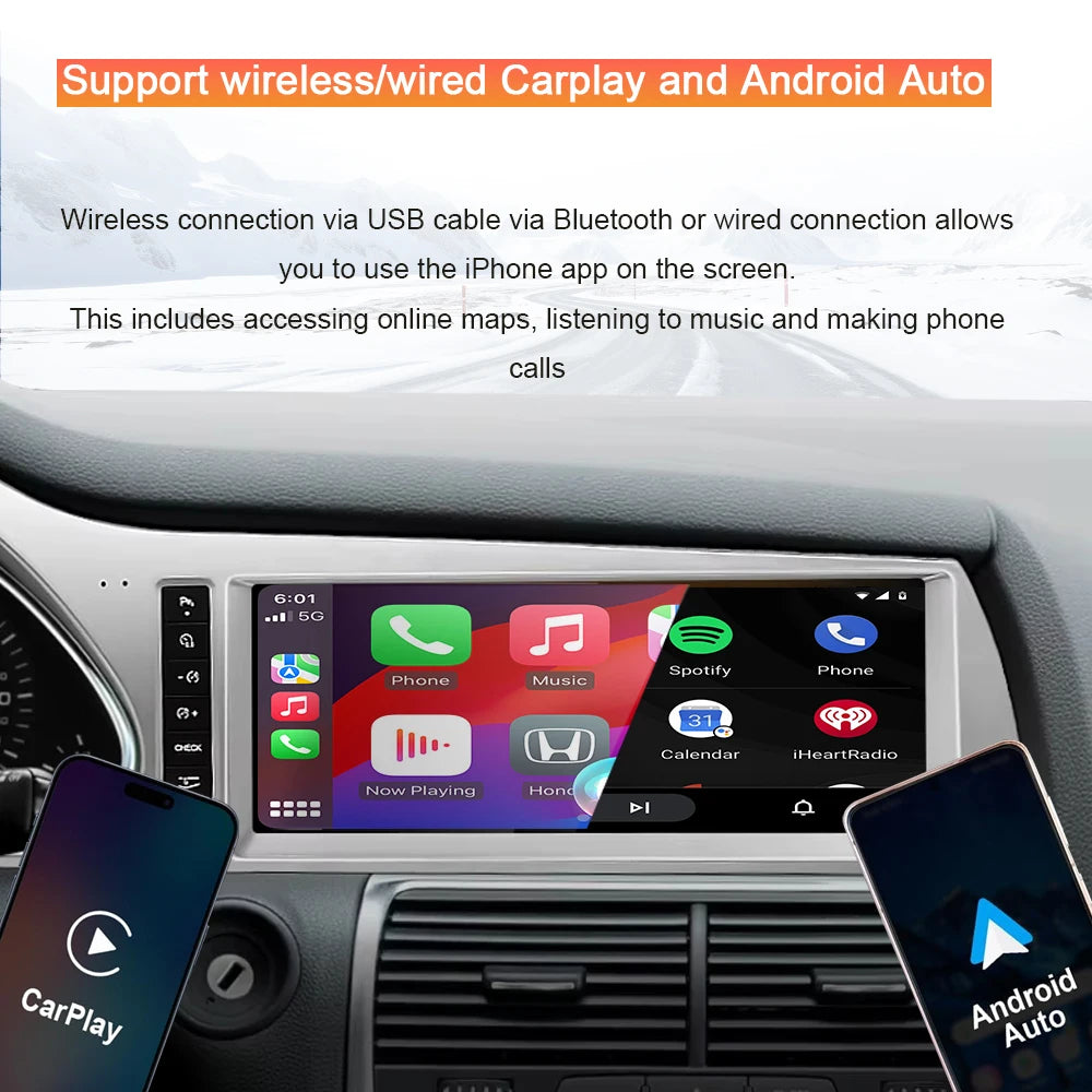 10.25INCH 8+128GB Android 14 CarPlay For Audi Q7 4L 2010-2015 MMI 3G Car Multimedia Player