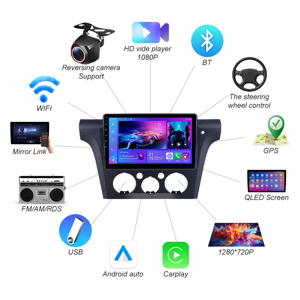Android 16 Radio For Mitsubishi Airtrek Outlander 2001-2005 Multimedia Head Unit Screen Na | AUTOKITSHOP