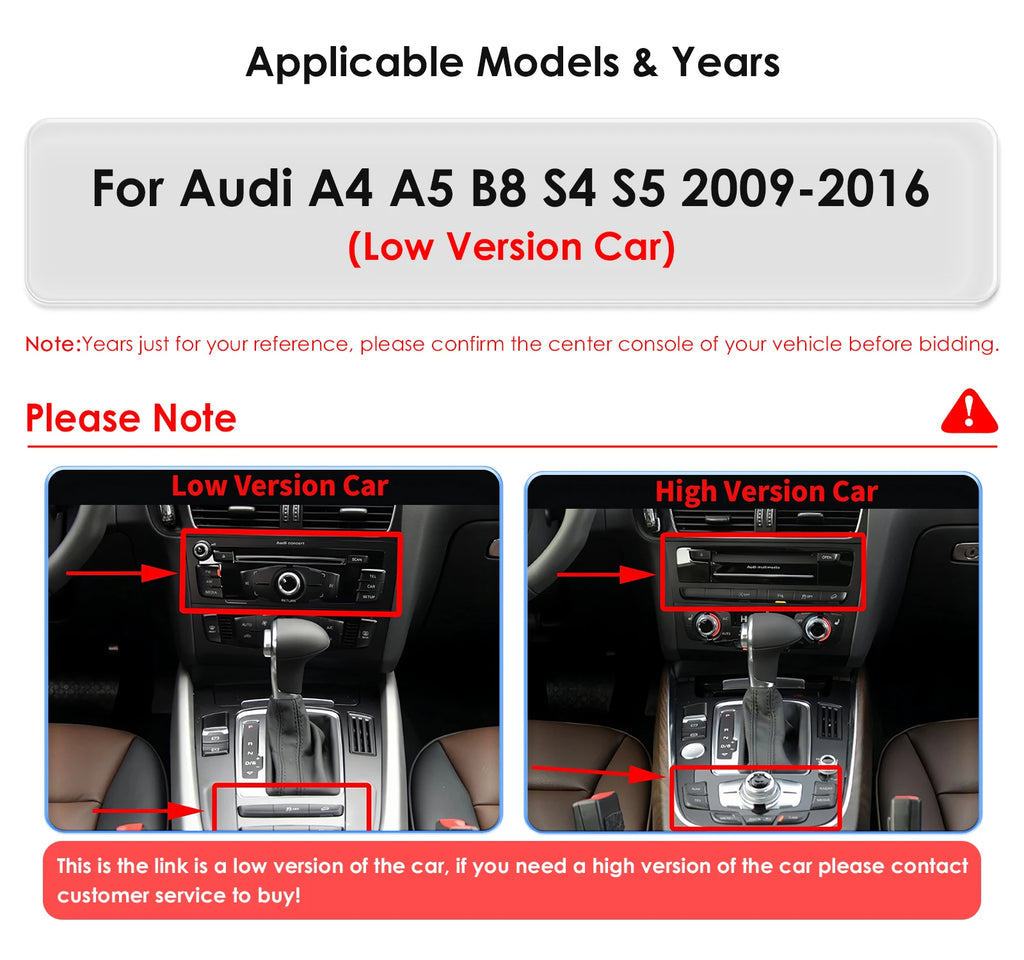 Android 13 Autoradio Carplay For Audi A4 A5 B8 S4 S5 2009-2016 Auto Multimedia 4G Carplay