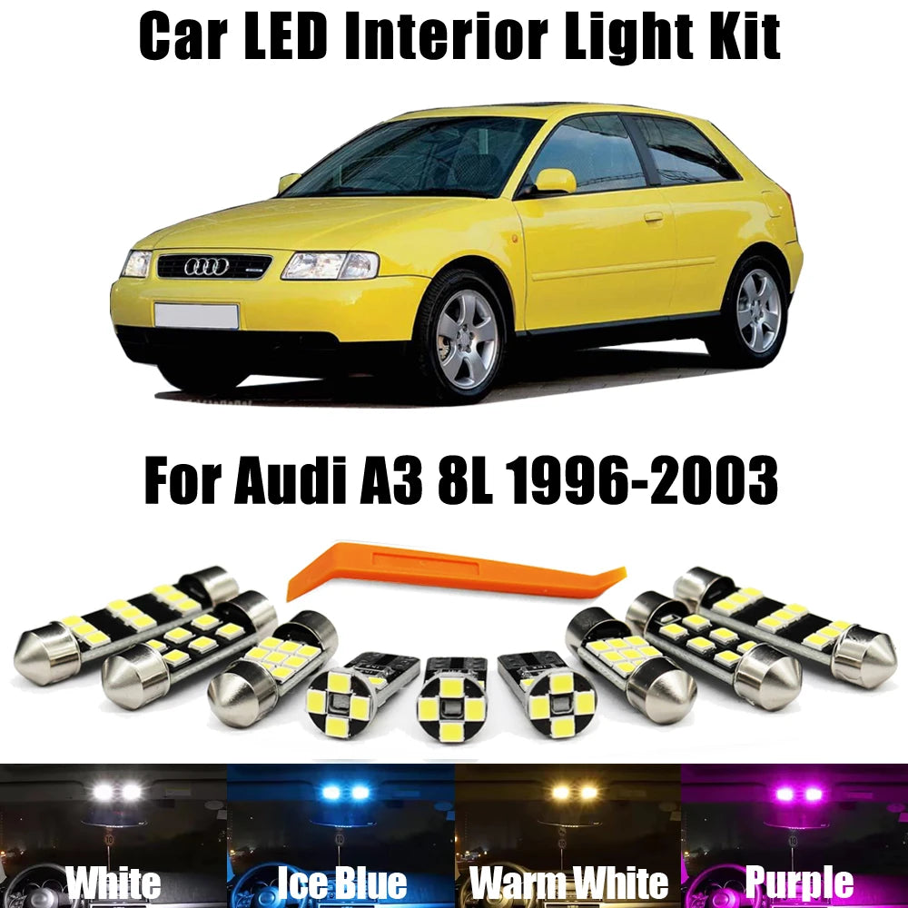 13-Piece LED Interior Light Kit for Audi A3 S3 8L - Canbus Error-Free Bulbs | AUTOKITSHOP