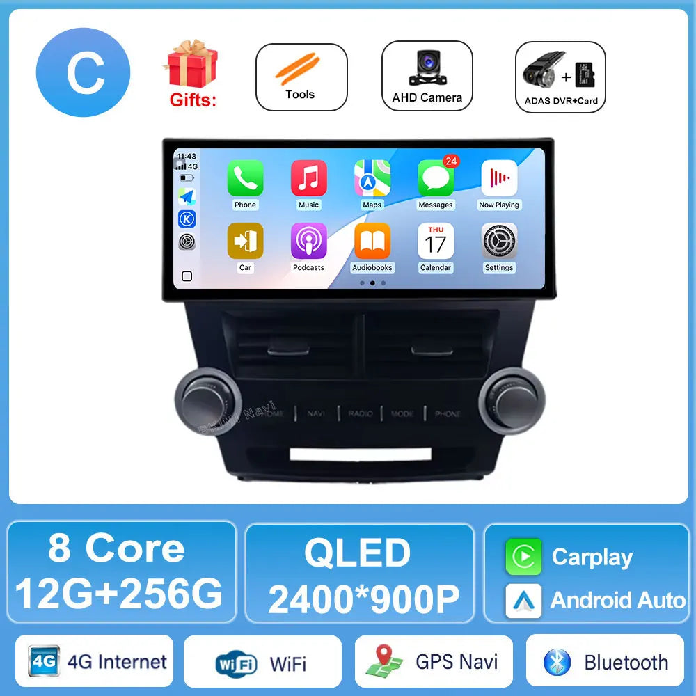 Toyota Highlander 2011-2014 Android Auto CarPlay Stereo with GPS & DSP | AUTOKITSHOP