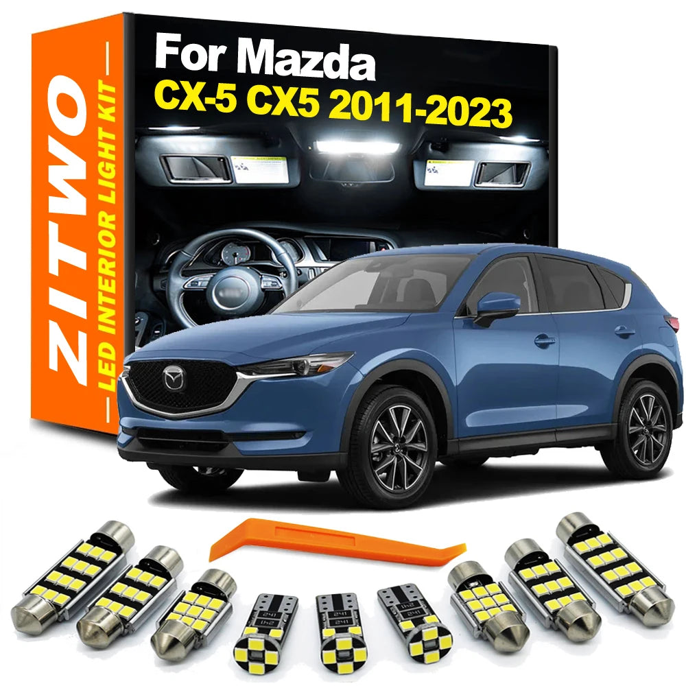 ZITWO 11Pcs LED Bulb Interior Dome Reading Light Kit For Mazda CX5 CX-5 2011 2012 2013 2014 - 2018 2019 2020 2021 2022 2023