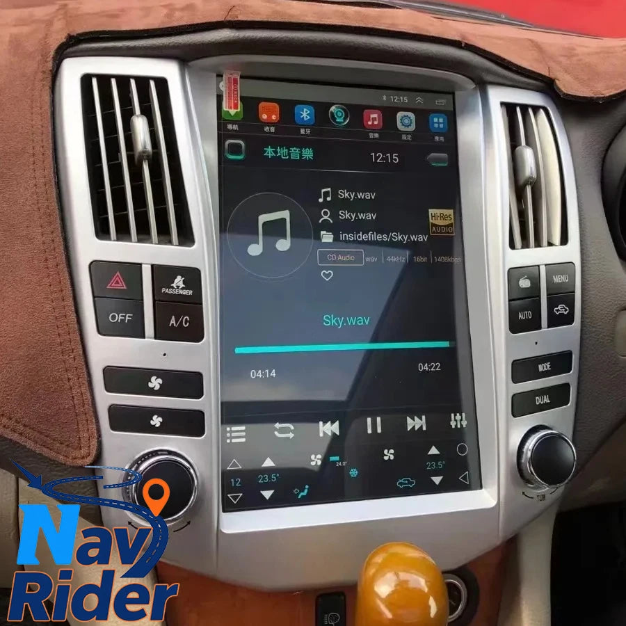 For Lexus RX 330 350 RX330 RX350 RX300 2004 2008 Toyota Harrier Video Player GPS 12.1inch