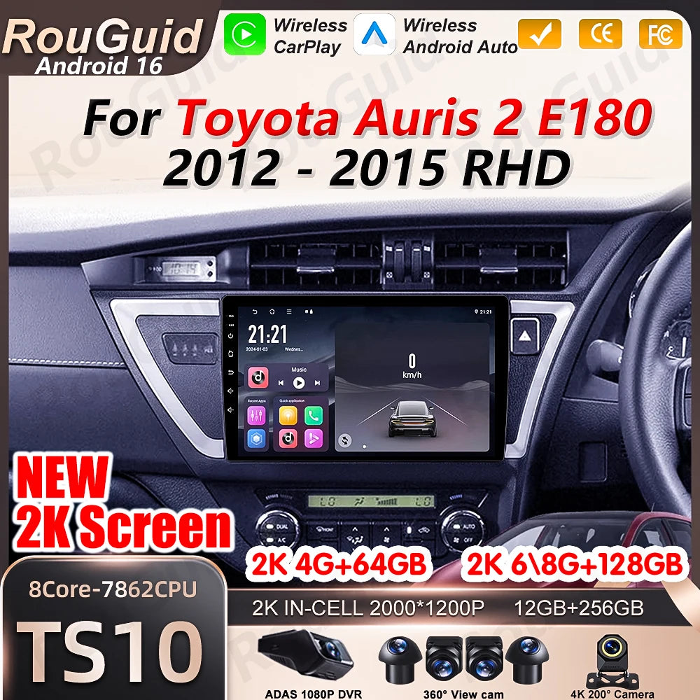 Android 16 Auto Car Radio For Toyota Auris 2 E180 2012 2013 2014 2015 RHD Carplay Video Mu | AUTOKITSHOP