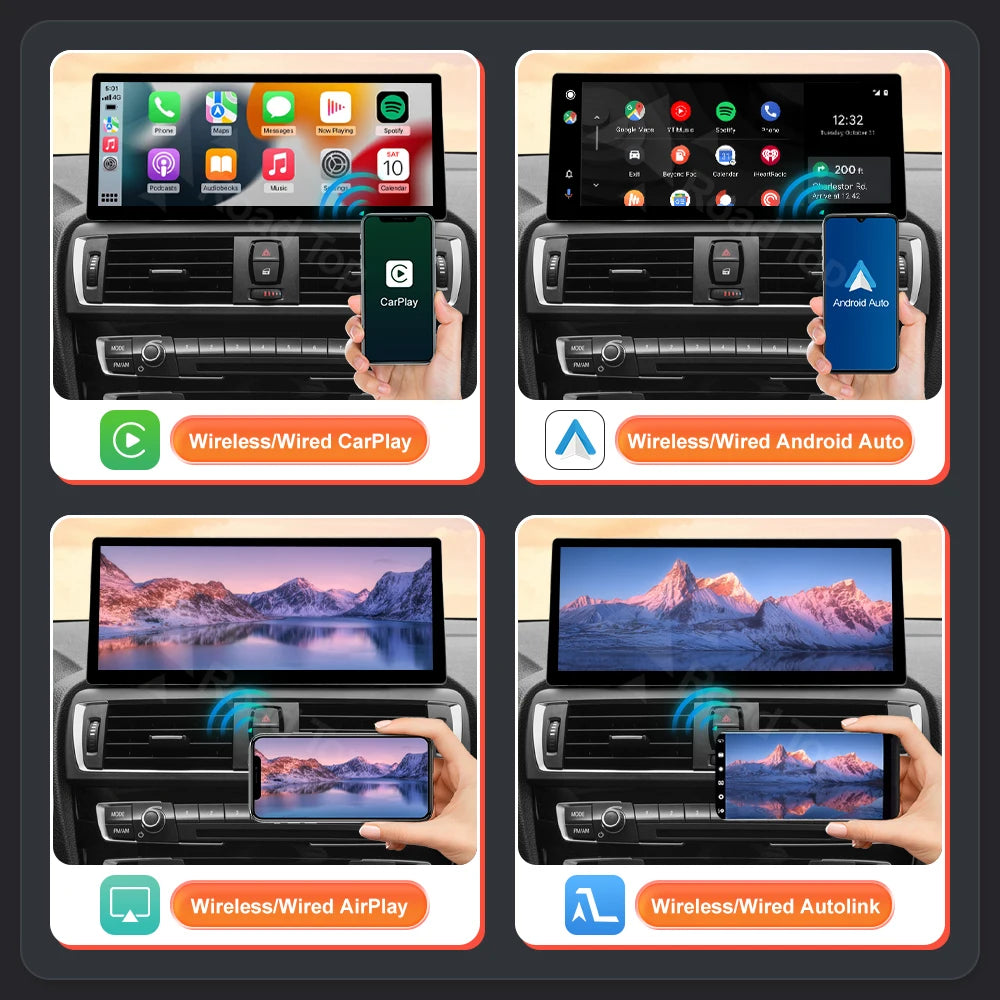 12.3'' Linux Touch Screen Car Multimedia Display Wireless Carplay Android Auto For BMW 1 2 | AUTOKITSHOP