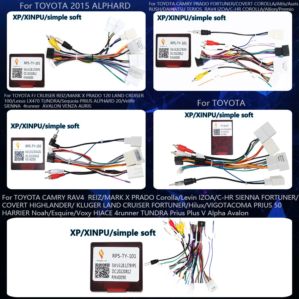 FOR TOYOTA XP CABLE Harness CANBUS AVALON ALFA COROLLA CAMRY RAV4 PRADO Land Cruiser VIOS