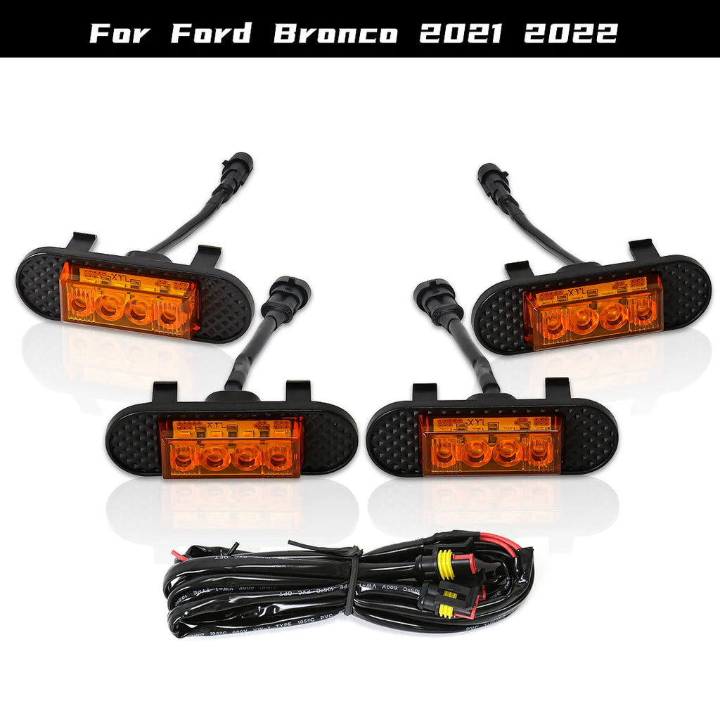 Grill Car LED Light For Ford Bronco BadLands 2021 2022 2023 Front Grille Lights Amber Warn | AUTOKITSHOP
