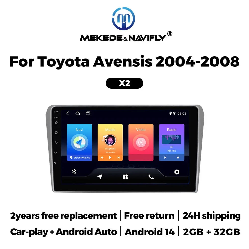 For Toyota Avensis T25 2002 2003 2004 2005 2006 2007 2008 Carplay Android Auto Car Radio G | AUTOKITSHOP