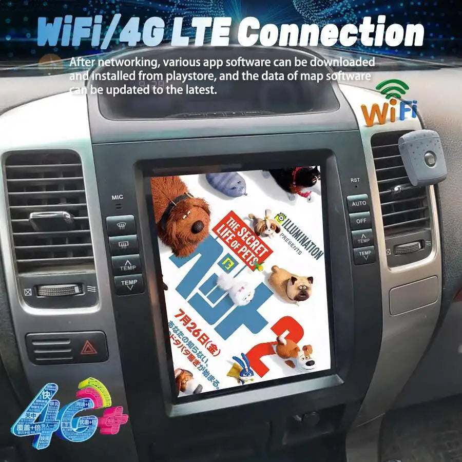 For Toyota Land Cruiser Prado 120 Lexus GX470 Android Car Radio Multimedia Player Carplay