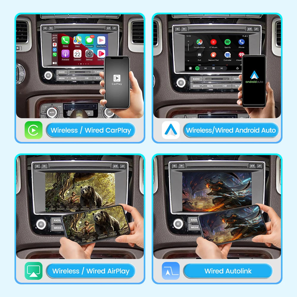 6.5" Wireless CarPlay Android Auto Interface for Volkswagen Touareg RCD550 2010-2017 - Mirroring AirPlay Kit