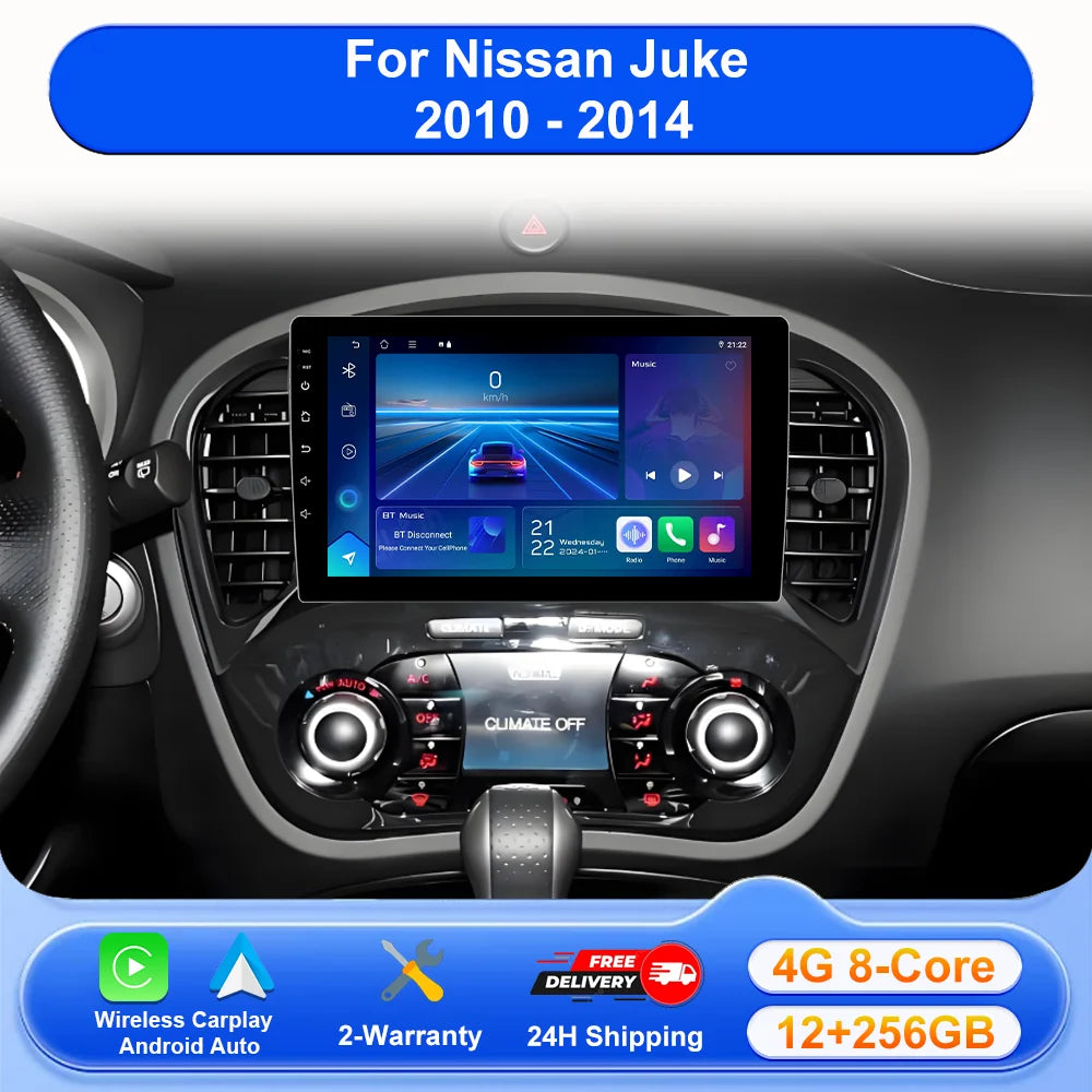 Android 16 For Nissan Juke 2010 - 2014 Carplay Auto 4G+WIFI GPS Car Radio Navigation Multi