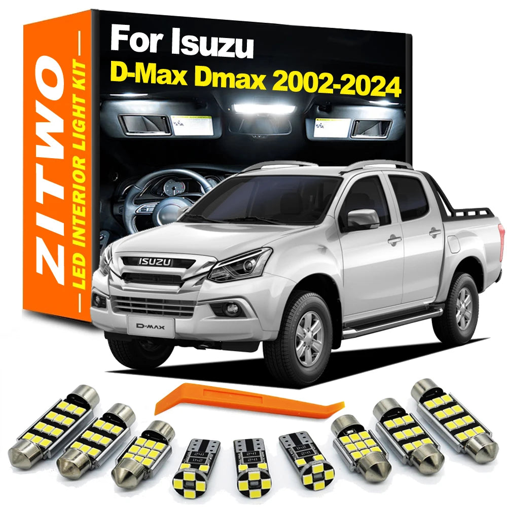 ZITWO 8Pcs LED Interior Dome Map Reading Light License Plate Bulb Kit For Isuzu D-Max Dmax 2002- 2019 2020 2021 2022 2023 2024