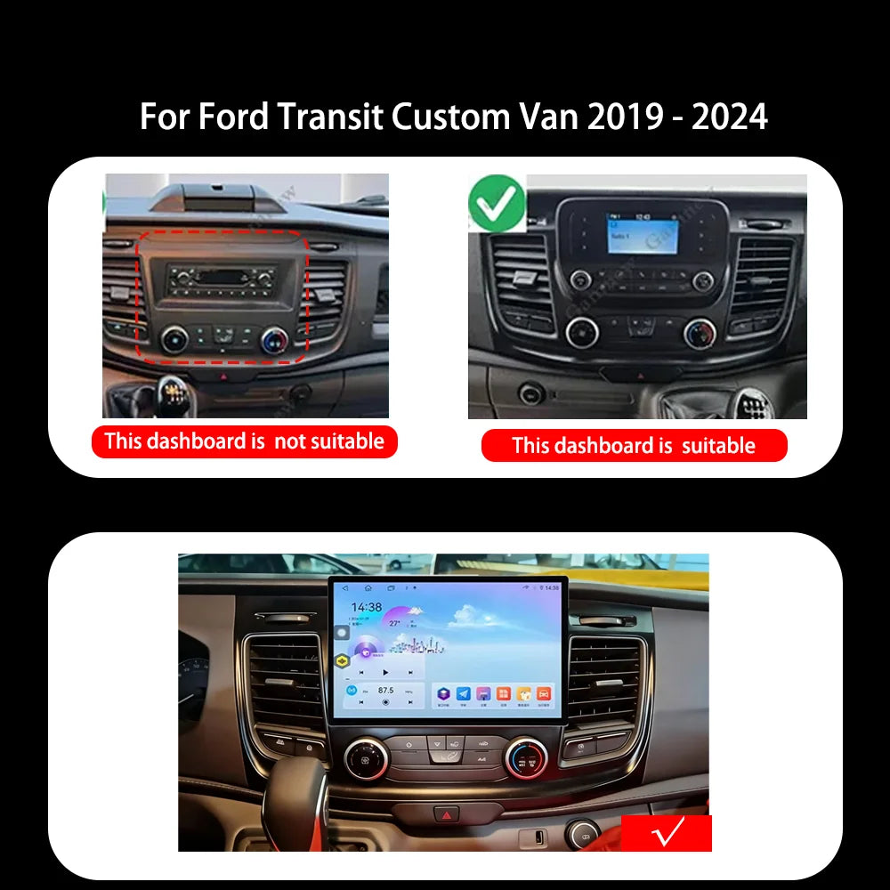 13.3 Inch Android 15 For Ford Transit Custom Van 2019-2024 2K QLED Car Radio Multimedia Vi | AUTOKITSHOP