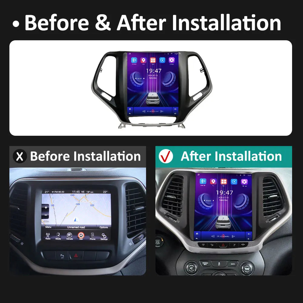 9.7 inch Car Multimedia Radio Video Player Android 14 for Jeep Grand Cherokee 2016 2017 -