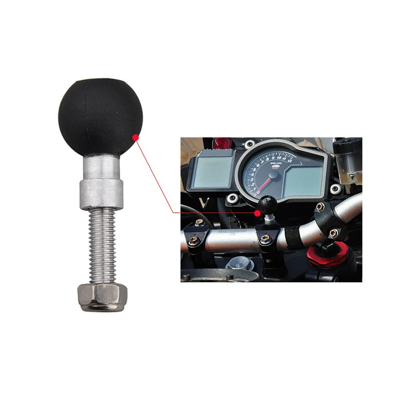 Motorcycle Handlebar Clamp Base Set - 1" Rubber Ball & M8 Screws Included