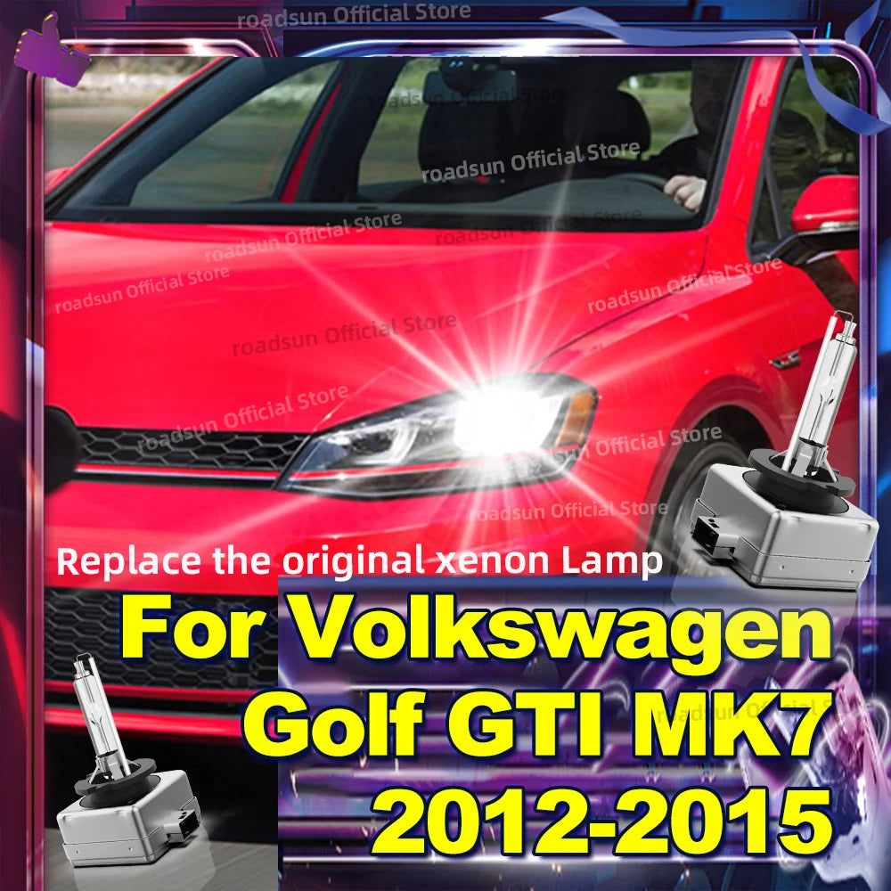 HID Xenon Headlight Bulb for Volkswagen Golf GTI MK7 2012 2013 2014 2015 35W 6000K (Only f