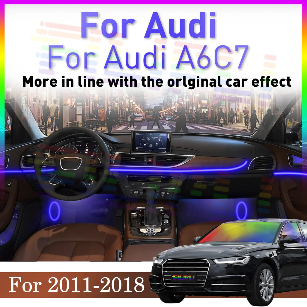 LED Interior Light Kit for Audi A6 C7 Personalize In-Car Atmosphere with Hidden LED Ambient Light Strips for Car Inte...