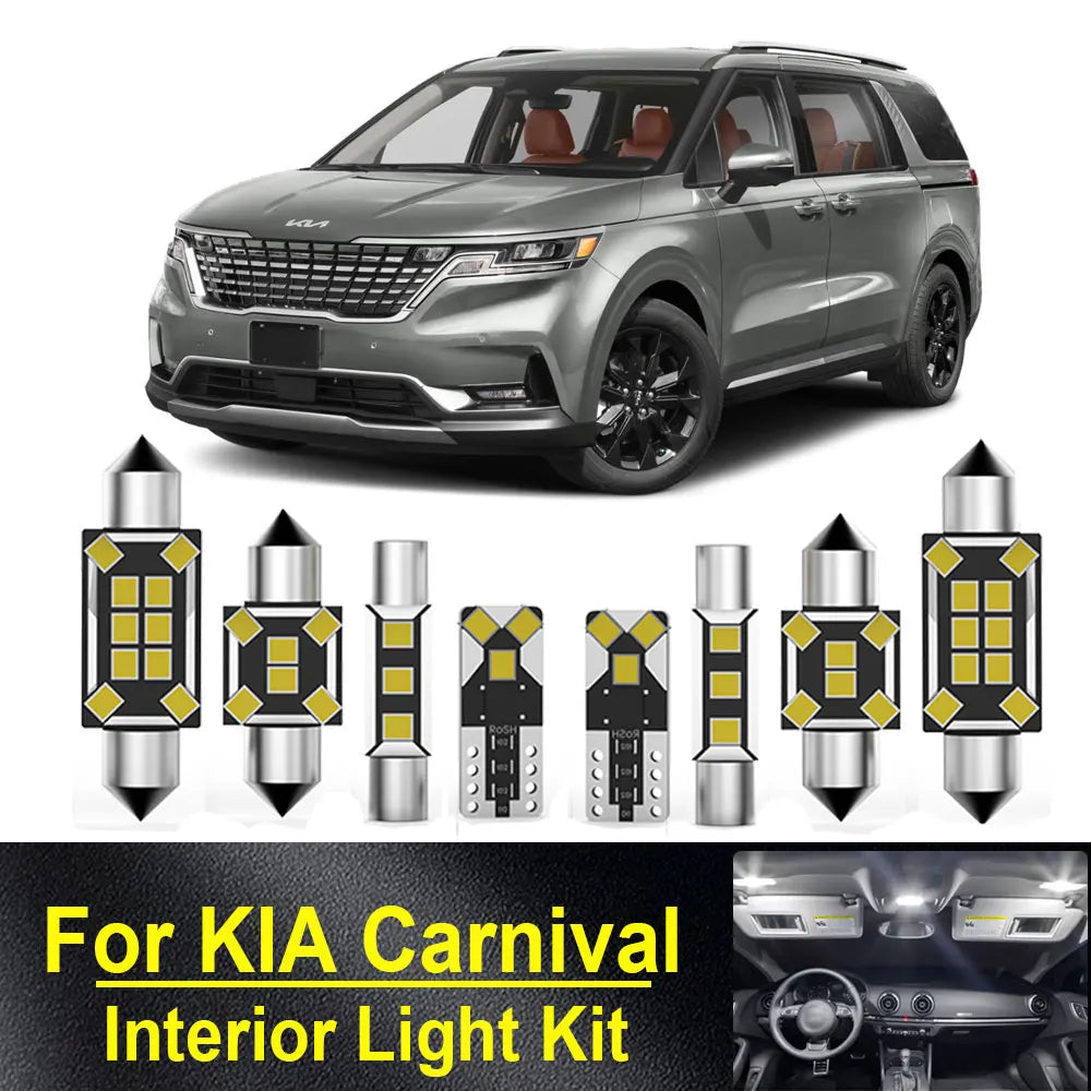 LED Interior Light Kit for KIA Sedona Carnival 1998-2013 - Canbus Dome Map Door Trunk Bulbs | AUTOKITSHOP