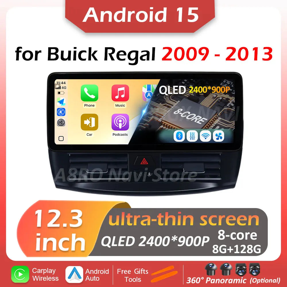 12.3 inch Android 15 for Buick Regal 2009 2010 2011 2012 2013 Car Audio Multimedia Radio P | AUTOKITSHOP