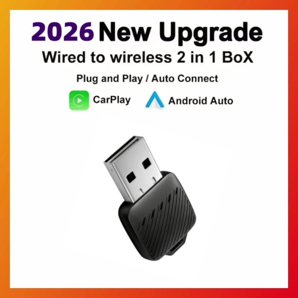 2025 New Adapter 2in1 Mini CarPlay Box Wired To Wireless CarPlay Android Auto Smart Box Bl | AUTOKITSHOP