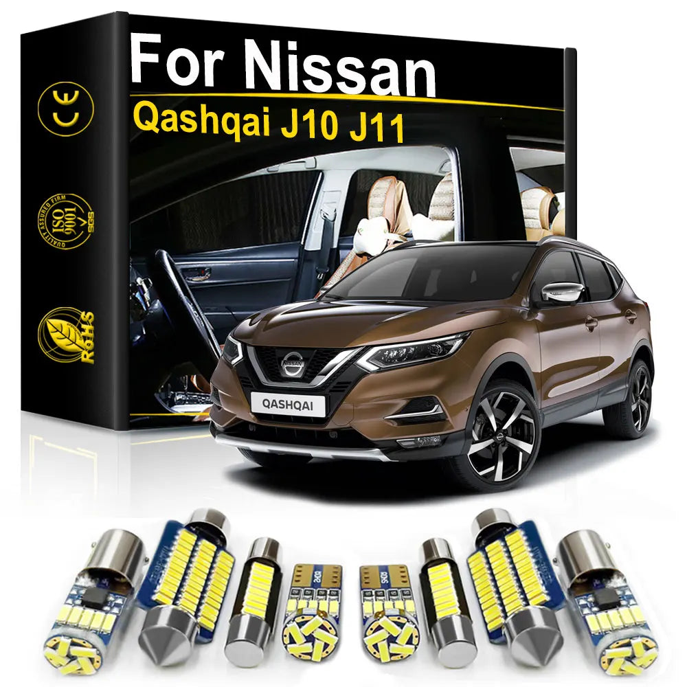 LED Interior Light Kit for Nissan Qashqai J10 J11 - Canbus Error-Free Bulbs | AUTOKITSHOP