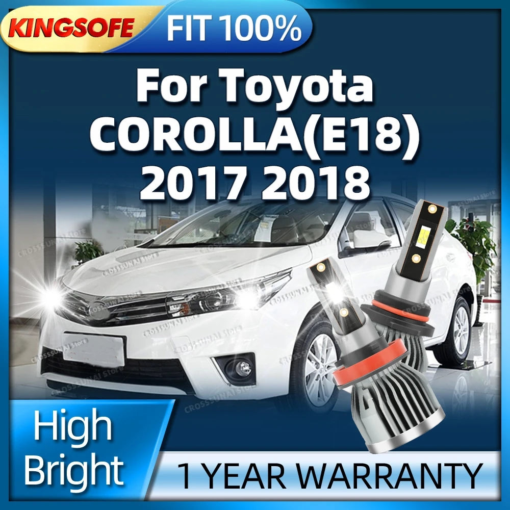 2/4Pcs LED Canbus Car Headlight 30000LM Auto Light Bulbs 6000K with Fan For Toyota COROLLA