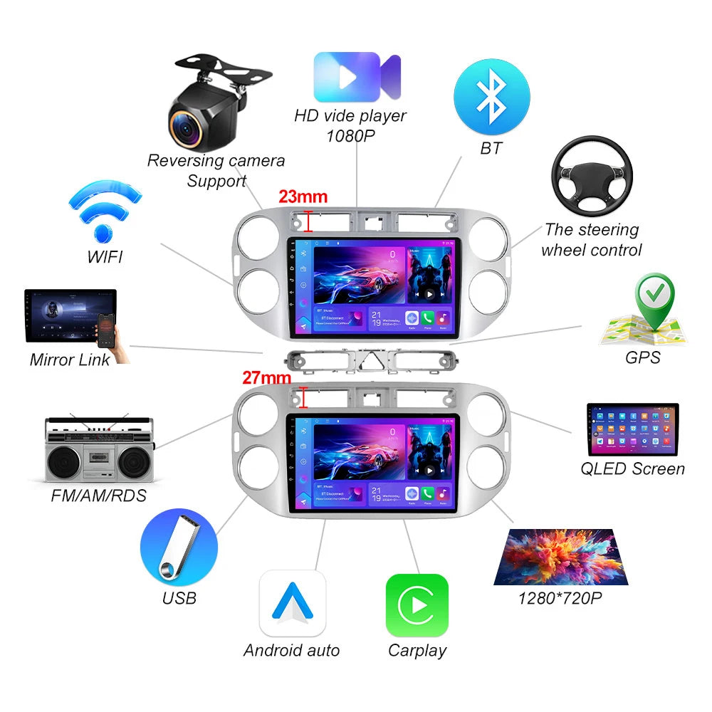Android 16 Car Multimedia Radio For Vw Volkswagen Tiguan 1 Nf 2006 2008-2012 2013 2014 201 | AUTOKITSHOP