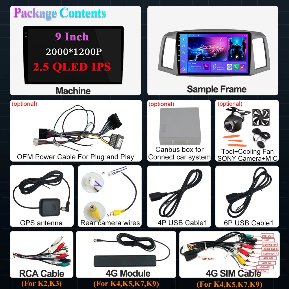 Android 16 Carplay Auto For Jeep Grand Cherokee Wk 2004 2005 2006 2007 Multimedia Car Radi | AUTOKITSHOP