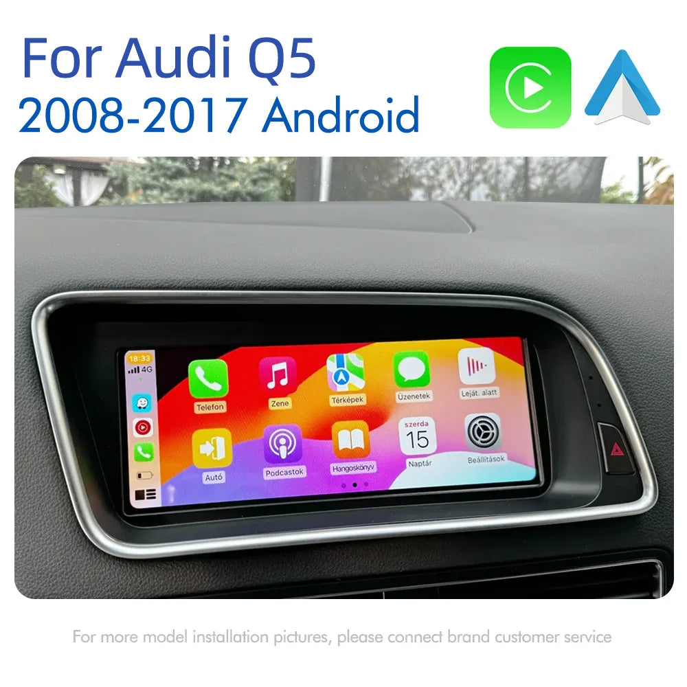 Android 14 For Audi Q5 2008-2017 Car Radio Screen Wireless Carplay Multimedia Player GPS N