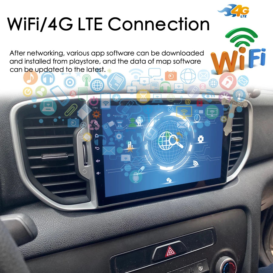 Android 14 8+128GB AI Voice Control Wireless CarPlay DSP Car Radio For KIA Sportage 4 QL 2