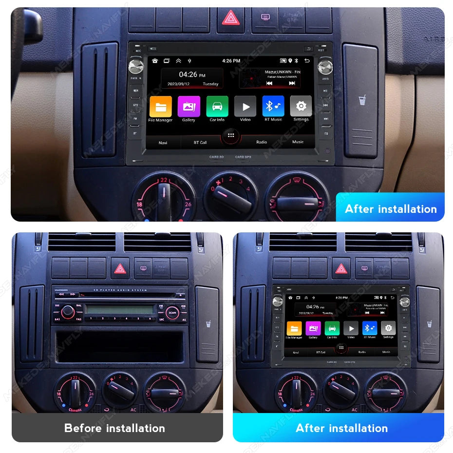 For VW Passat B5 MK4 MK5 Golf 4 Polo Bora Jetta T5 Android 15 2+64G 2 Din Car Radio Wirele