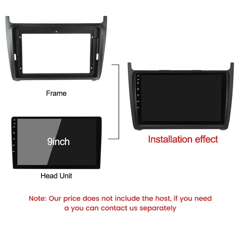 9 Inch Car Radio Fascias Frame Adapter for VW Volkswagen Polo 5 Golf Passat Sedan Stereo P | AUTOKITSHOP