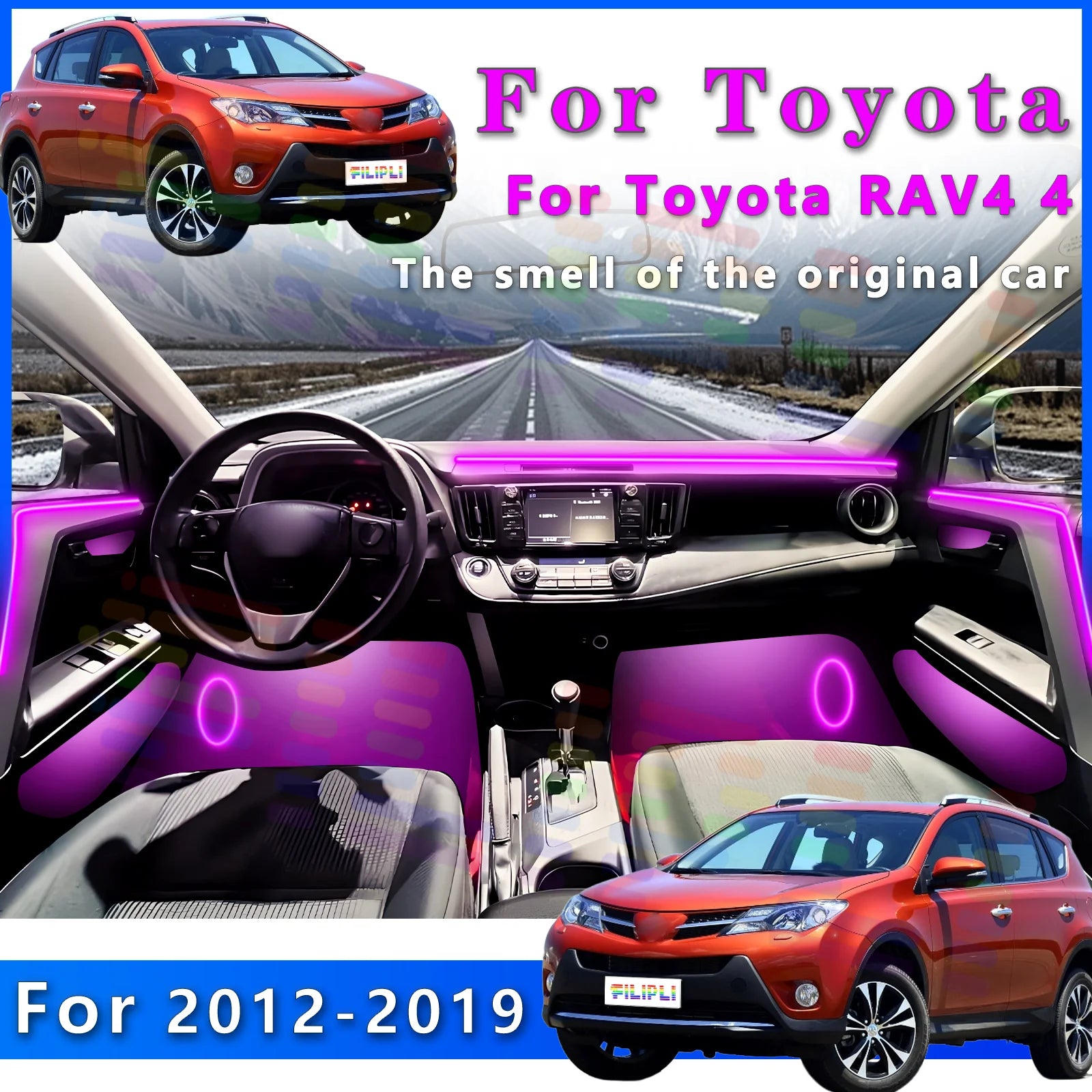 RGB - Ambient Light - for Toyota RAV4 - App Control - Car Interior Lighting | AUTOKITSHOP