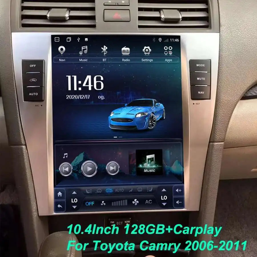 128GB Rom 10.4inch QLED Screen Stereo Car Radio Multimedia Video Player For Toyota Camry R