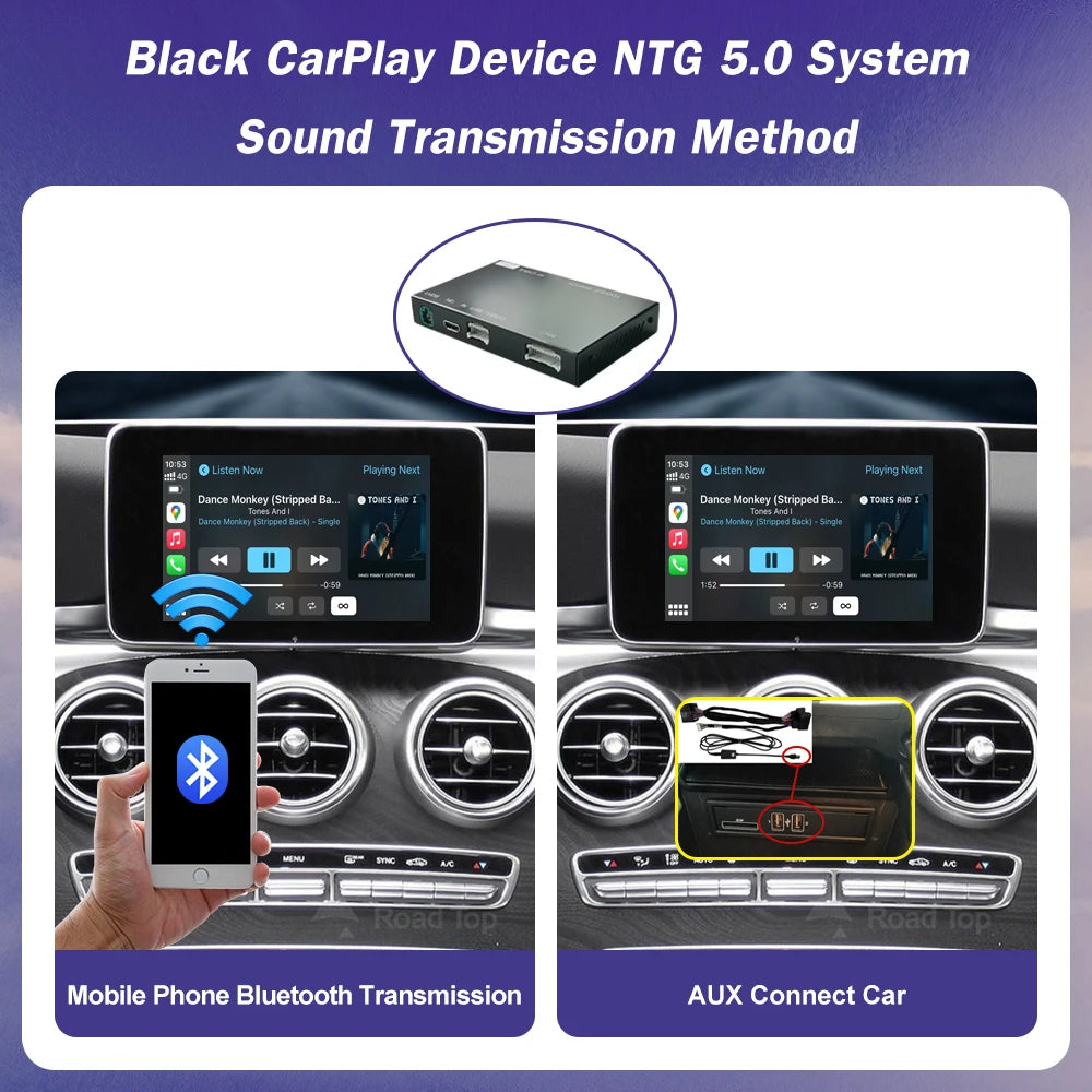Road Top Wireless Carplay for Mercedes Benz GLC CLA GLA C Class W205 NTG5.0 2015-2018 Supp | AUTOKITSHOP