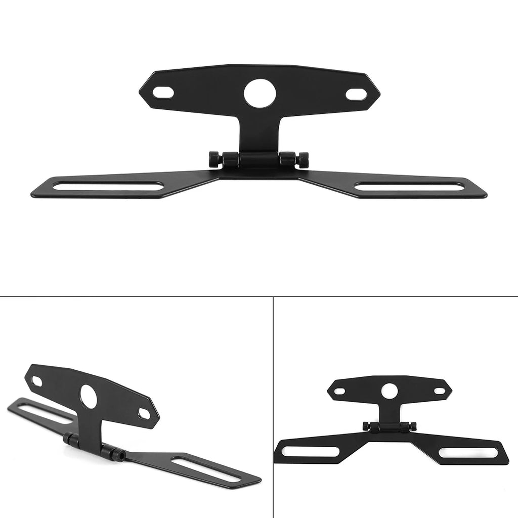 Motorbike ATV Adjustable Folding License Plate Bracket Tail Fender Eliminator License Number Pla - Automotive LED Light