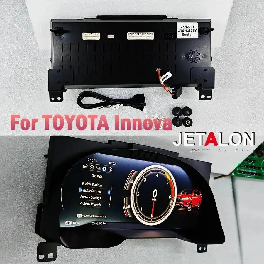 12.3inch Car Digital Cluster Instrument Smart Cluster Screen For Toyota Innova 2016-2021 D
