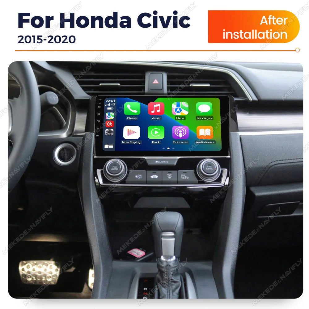 Android14 OS IPS Screen Car Radio Wireless Car Play Android Auto For Honda Civic 10 FC FK