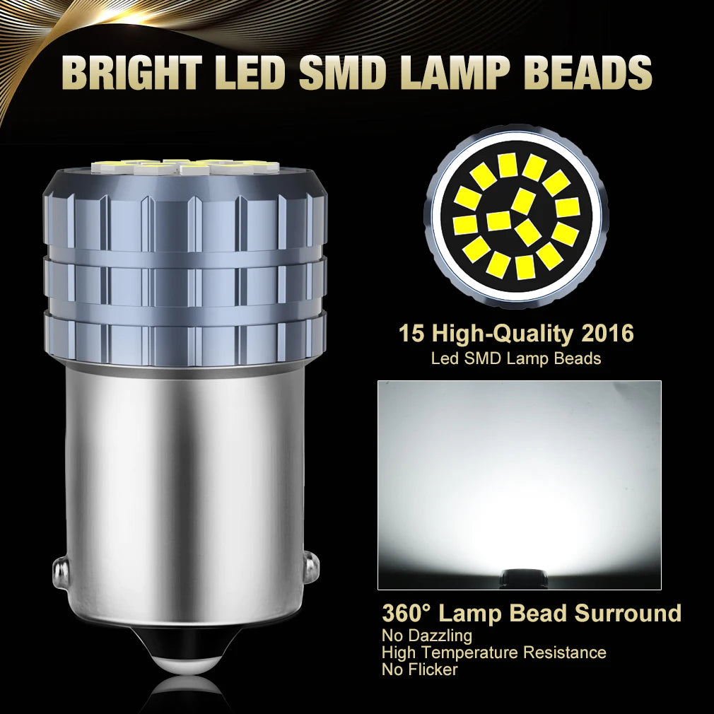 1156 BA15S BAU15S P21W PY21W BAY15D LED Bulb 1157 P21 5W R5W 15SMD 2016 Car Turn Signal Re