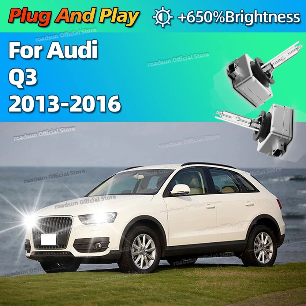 Xenon 35W 6000K Car HID Headlight Replace Light Bulbs D3S For Audi Q3 2013 2014 2015 2016