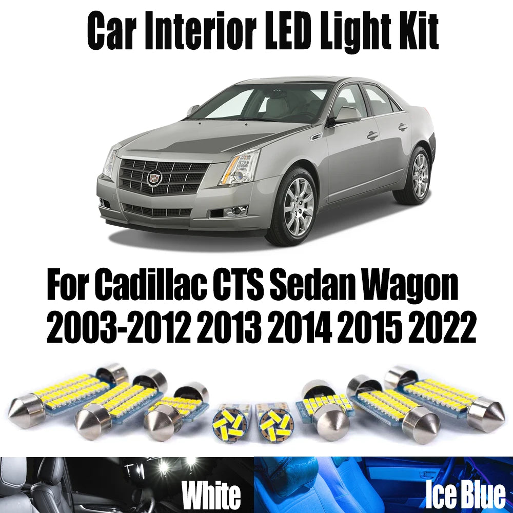 LED Interior Light Kit for Cadillac CTS Sedan Wagon 2003- 2013 - Canbus Dome Map Door Trunk Bulbs | AUTOKITSHOP