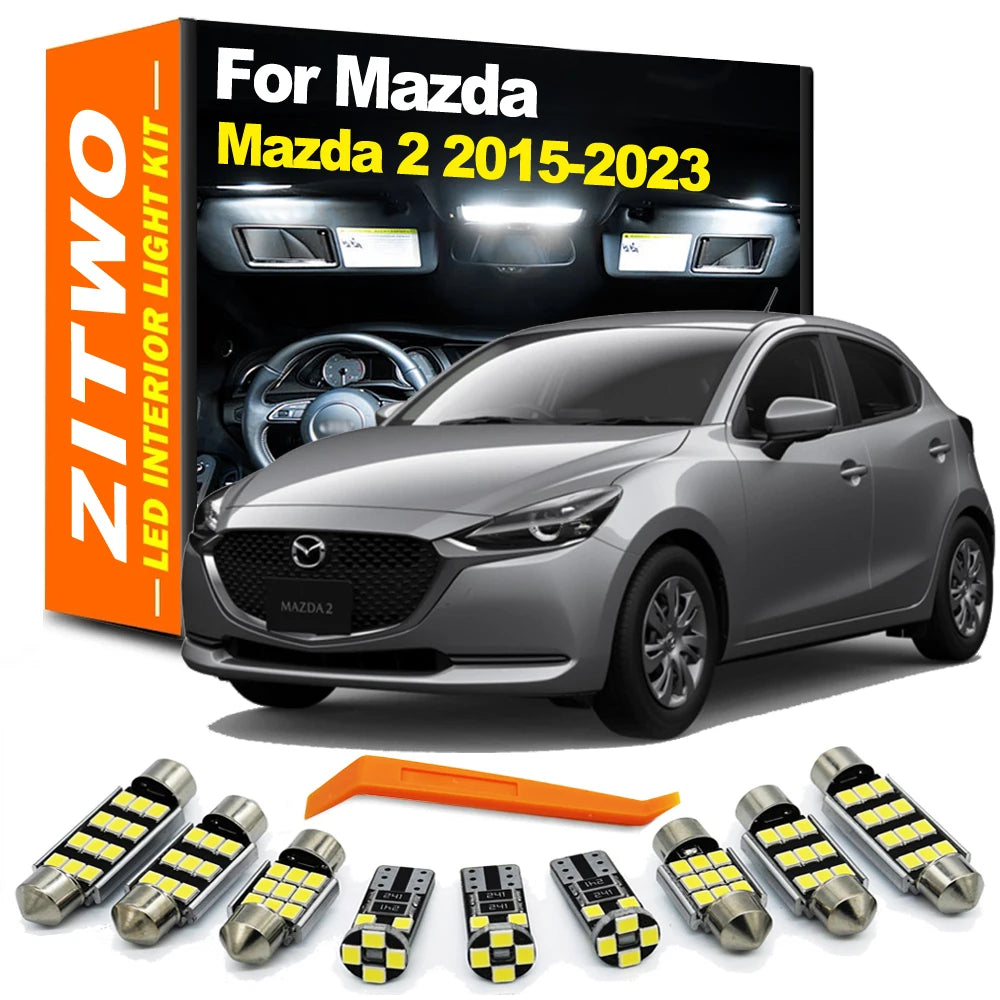 ZITWO 8Pcs For Mazda 2 Mazda2 2015 2016 2017 2018 2019 2020 2021 2022 2023 2024 Canbus LED Inter - Canbus LED Car Light
