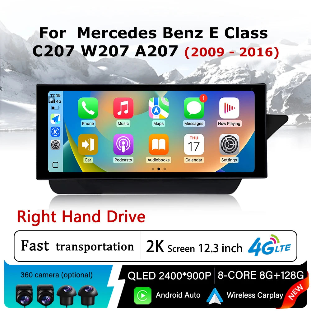 Android 14 for Mercedes Benz E Class C207 W207 A207 2009 - 2016 Car Stereo Radio Multimedi